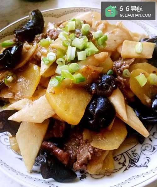 家常菜：山药木耳炒土豆片
